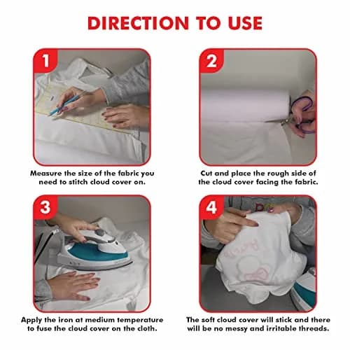 Superpunch Cloud Cover Stitch Backing White 30.48 cm x 22.86 m | Soft Iron-On Backing for Scratchy Embroidery thumbnail 4
