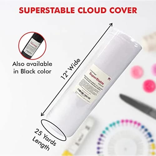 Superpunch Cloud Cover Stitch Backing White 30.48 cm x 22.86 m | Soft Iron-On Backing for Scratchy Embroidery thumbnail 2