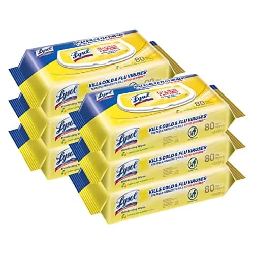Lysol Disinfecting Wipes Lemon & Lime Blossom 480 Count (1.81 kg / 480 wipes) | Kills 99.9% of Viruses & Bacteria thumbnail 1