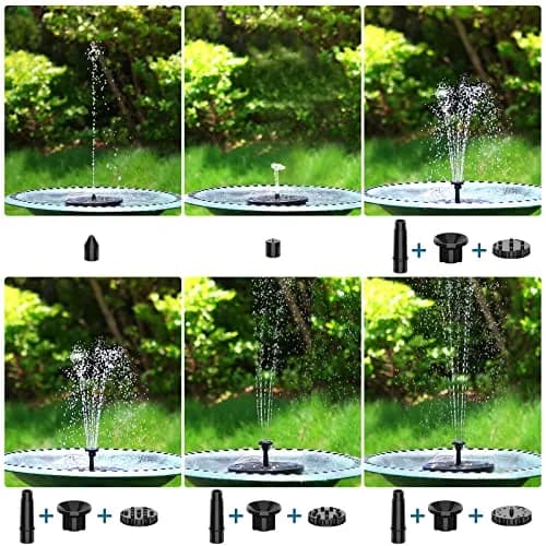 AISITIN 3.5W Solar Fountain with 6 Nozzles & 4 Fixer | Floating Outdoor Water Pump for Bird Baths, Gardens, Ponds thumbnail 3