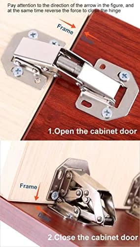 DOBOGA 8-Pack Hidden Hinges for Frameless Cabinets | 90° Flush Mount Concealed Hinges thumbnail 6
