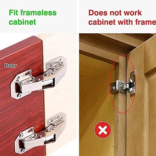 DOBOGA 8-Pack Hidden Hinges for Frameless Cabinets | 90° Flush Mount Concealed Hinges thumbnail 2