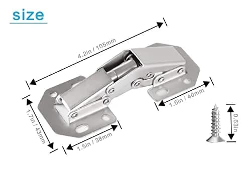 DOBOGA 8-Pack Hidden Hinges for Frameless Cabinets | 90° Flush Mount Concealed Hinges thumbnail 3