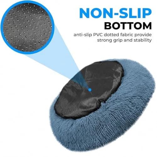 Whiskers & Friends Calming Donut Cat Bed 58cm (23") | Orthopedic Soft Plush Round Pet Bed for Indoor Cats & Small Dogs thumbnail 4