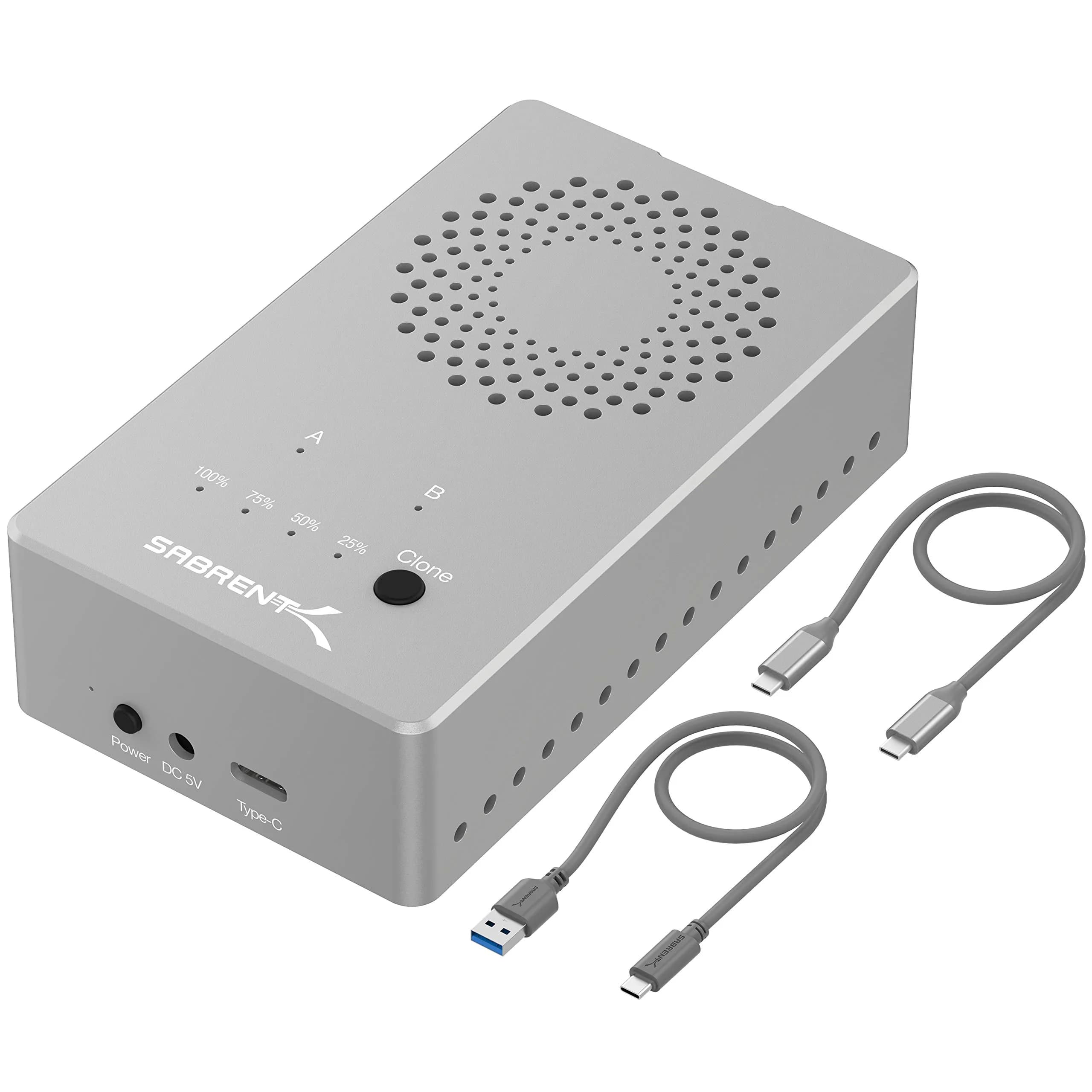 Sabrent Dual M.2 NVMe SSD Docking Station with Offline Clone Function EC-SSD2 | 10Gbps USB-C
