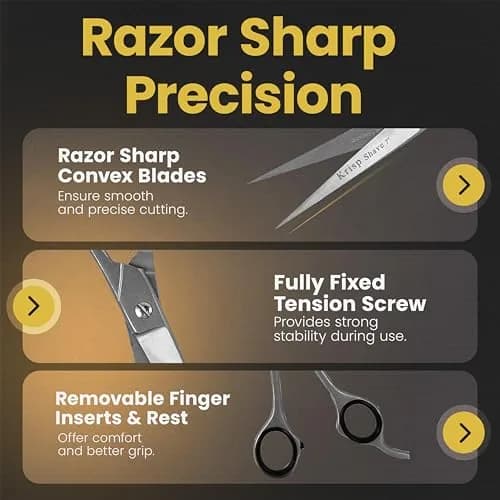 Krisp Shave Professional Hair Cutting Scissors 7 Inch (17.78 cm) | Japanese Stainless Steel Salon Barber Shears thumbnail 4