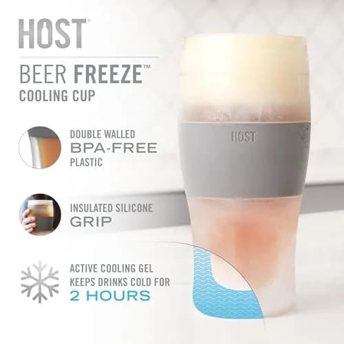 Host Freeze Cooling Pint Glasses Set of 2 Marble 473ml (16oz) | Keep Drinks Ice Cold for Hours thumbnail 5