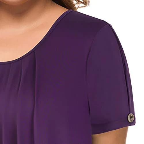 MANER Plus Size Short Sleeve Flowy Shirt in Purple | Casual Tunic for Women thumbnail 5