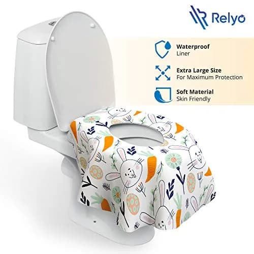 Relyo Disposable Toilet Seat Covers 20 Pack Easter Bunny | Waterproof & Non-Slip for Travel & Potty Training thumbnail 2