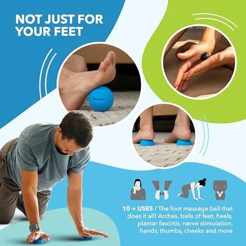 RAD Neuro Ball Foot Roller & Textured Massage Ball for Myofascial Release, Plantar Fasciitis, Hands & Face – Spiky Therapy Tool for Muscle Relief 6 oz (170 g) thumbnail 3