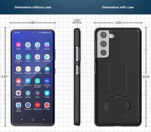 ENCASED DuraClip Belt Clip Case for Samsung Galaxy S21 | Slim Phone Cover with Holster, 180° Swivel Clip, Black thumbnail 8