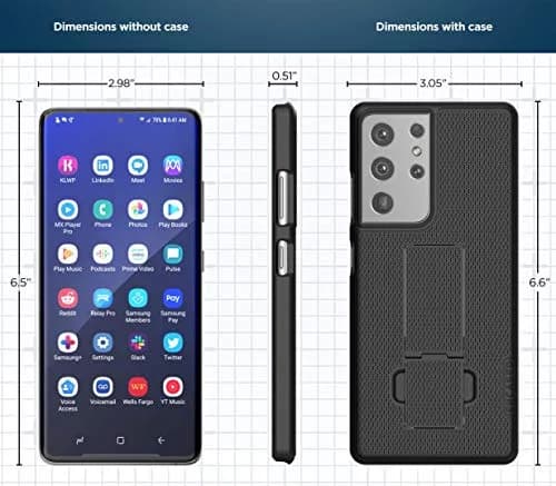ENCASED DuraClip Belt Clip Holster for Samsung Galaxy S21 Ultra | Slim Phone Cover with Rotating Clip & Kickstand thumbnail 8