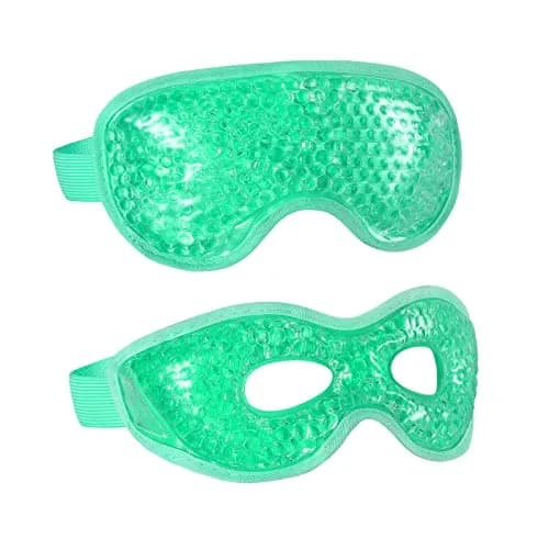 CONSGIJI Gel Eye Mask 2PCS | Reusable Cold Therapy for Puffiness & Dark Circles | Adjustable & Comfortable (Green) thumbnail 1