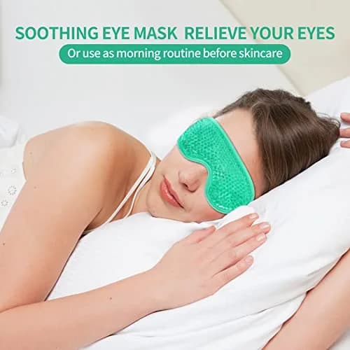 CONSGIJI Gel Eye Mask 2PCS | Reusable Cold Therapy for Puffiness & Dark Circles | Adjustable & Comfortable (Green) thumbnail 4