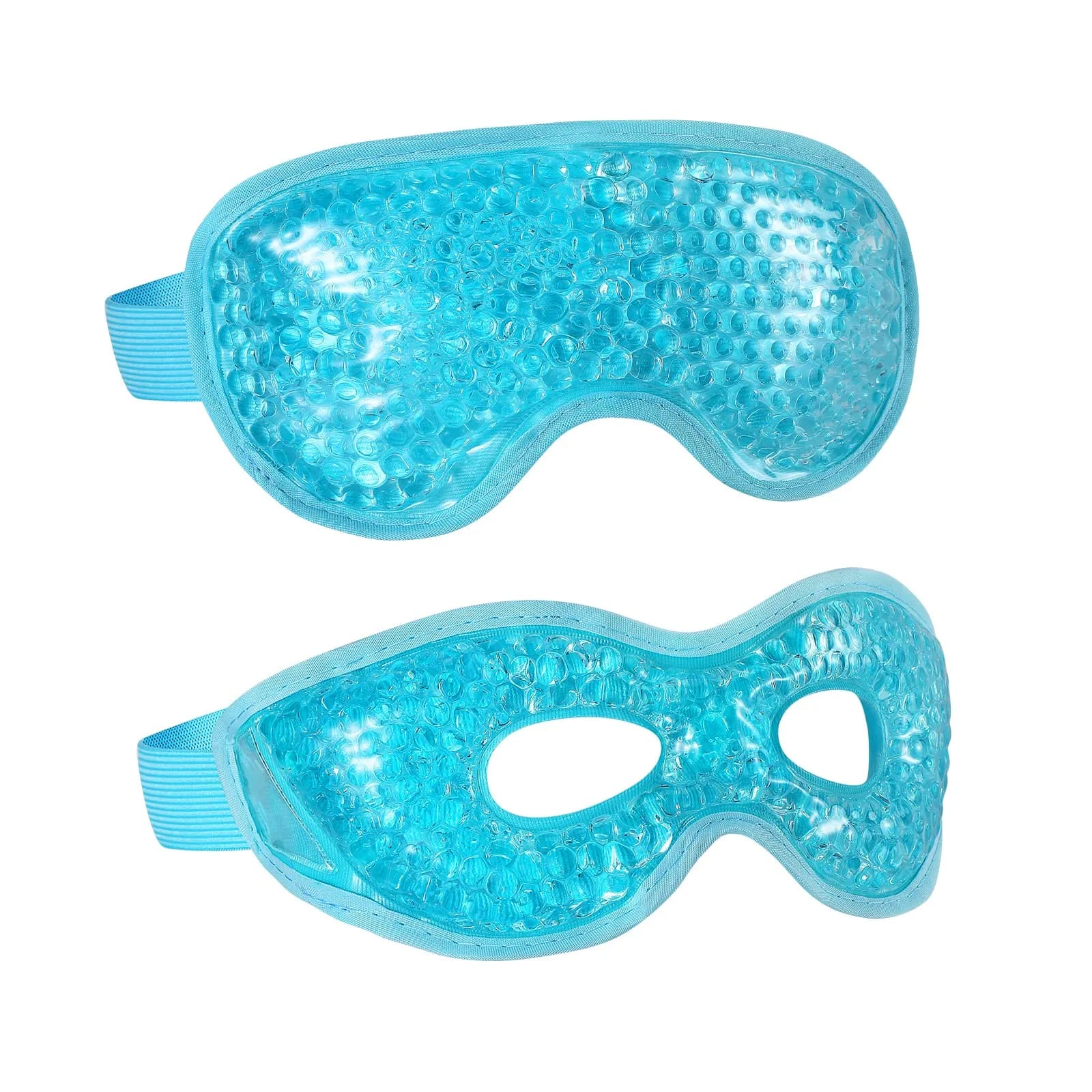 CONSGIJI Gel Eye Mask 2PCS Pink | Reusable Cold Therapy for Puffiness & Dark Circles — Blue