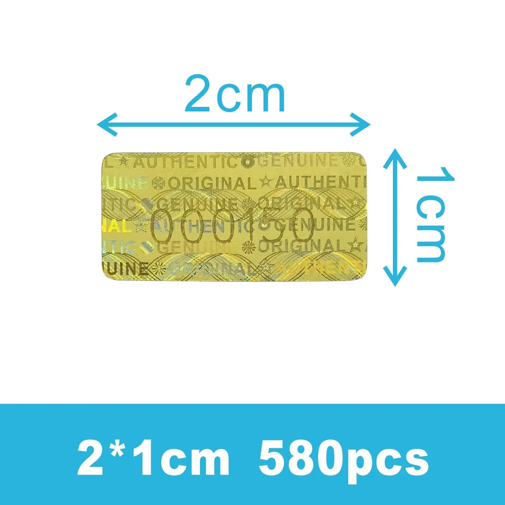 TLK&FBB Gold 580 Pcs Tamper Evident Seal Warranty Void Labels | 2cm x 1cm (0.787" x 0.39")