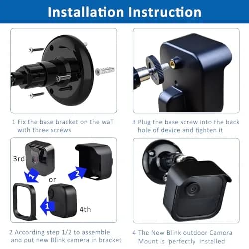 GoHonor 3-Pack Blink Outdoor Camera Mount Bracket with Sync Module Outlet Mount | Weatherproof ABS Plastic, 360° Rotation, Easy Install thumbnail 4