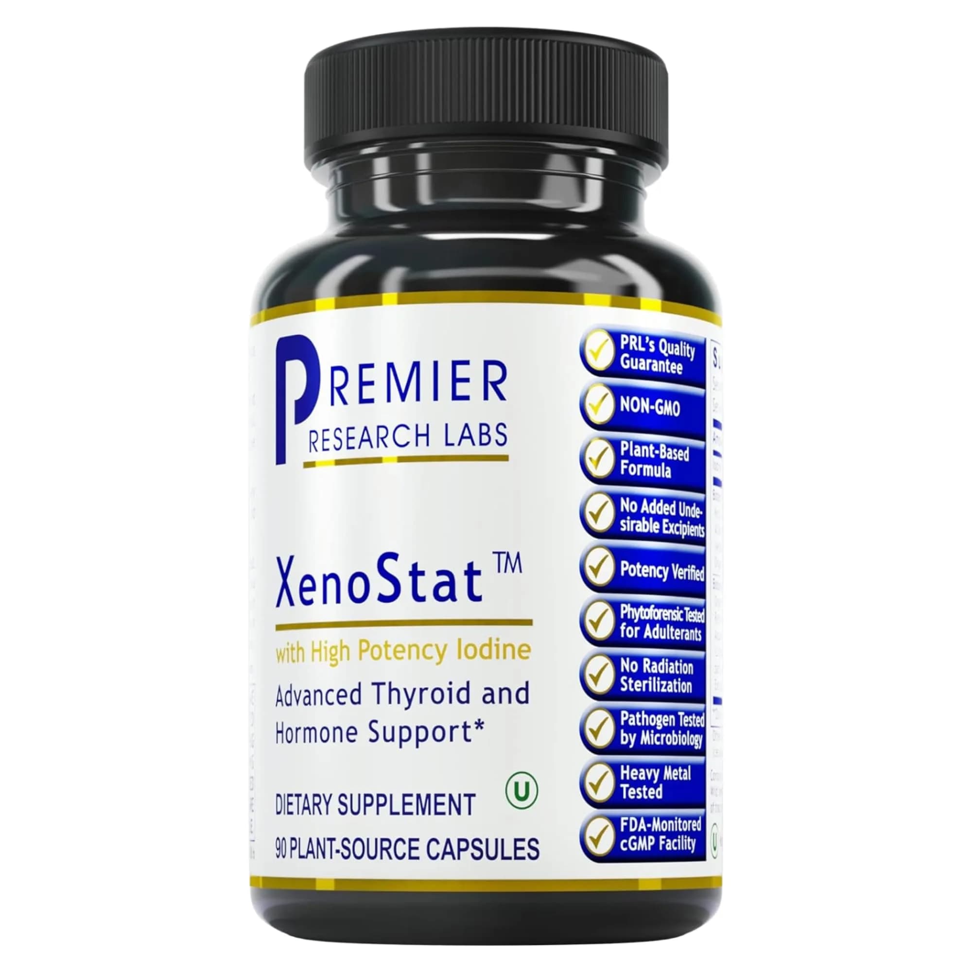 Premier Research Labs XenoStat - Thyroid Supplement - 90 Capsules | Natural Thyroid Support with Iodine & Plant Extracts
