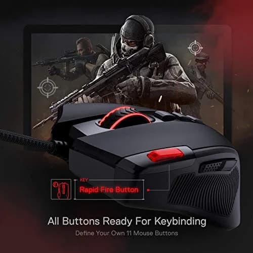 Redragon M612 Predator Wired RGB Optical Gaming Mouse 8000 DPI, 126g | 11 Programmable Buttons, Pixart P3104 Sensor thumbnail 5