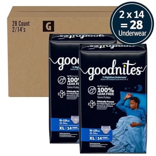 GoodNites Boys Nighttime Underwear XL (28 Count) | Leak-Free Protection for Boys 95-120 lbs thumbnail 2