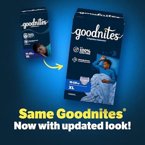 GoodNites Boys Nighttime Underwear XL (28 Count) | Leak-Free Protection for Boys 95-120 lbs thumbnail 3