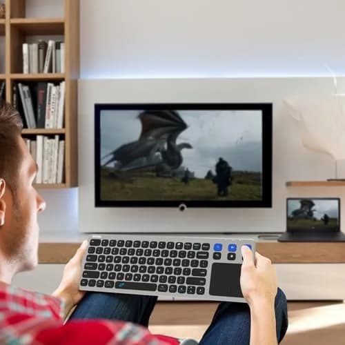 Arteck Universal Grey Wireless & Bluetooth Keyboard with Touchpad | 10m Range, Multi-Device Connect thumbnail 7
