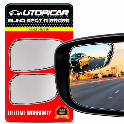 Utopicar Frameless Convex Blind Spot Mirrors 7 cm (2.75") | Wide Angle Rear View for SUVs, Trucks, RVs thumbnail 1