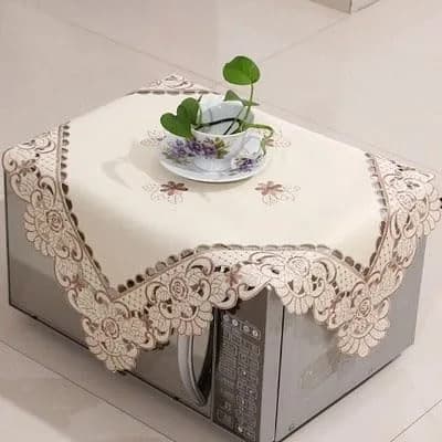WELLYUK Embroidered Brown Flower Tablecloth 55cm (22 Inch) Square | Vintage Lace Style for Dining & Home Decor thumbnail 6