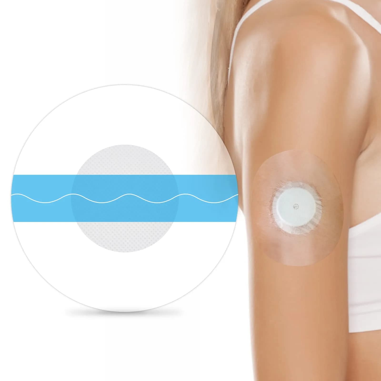 HONYOU Libre Sensor Covers 60-Pack | Waterproof, Hypoallergenic Adhesive Patches for Libre 2/3 — Blue / 40Pcs for Libre 2