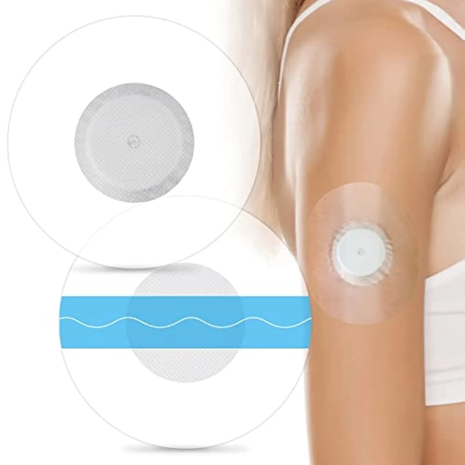 HONYOU Libre Sensor Covers 60-Pack | Waterproof, Hypoallergenic Adhesive Patches for Libre 2/3 - main product image