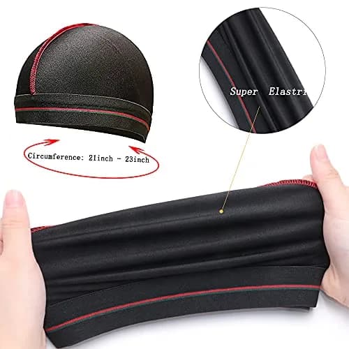 ForceWave Silky Satin Durags & Wave Cap Set for Men & Women - 4 Durags + 1 Cap (Black, Blue, Gray, Red) | Moisture-Retaining Fabric thumbnail 3
