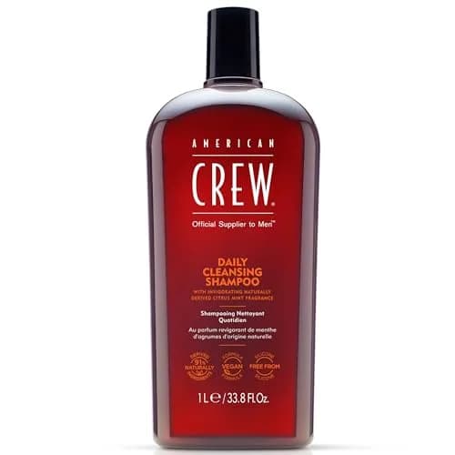 American Crew Daily Cleansing Shampoo Citrus Mint 250ml (8.45 fl oz) | Silicone-Free for Normal to Oily Hair — 33.8 Fl Oz