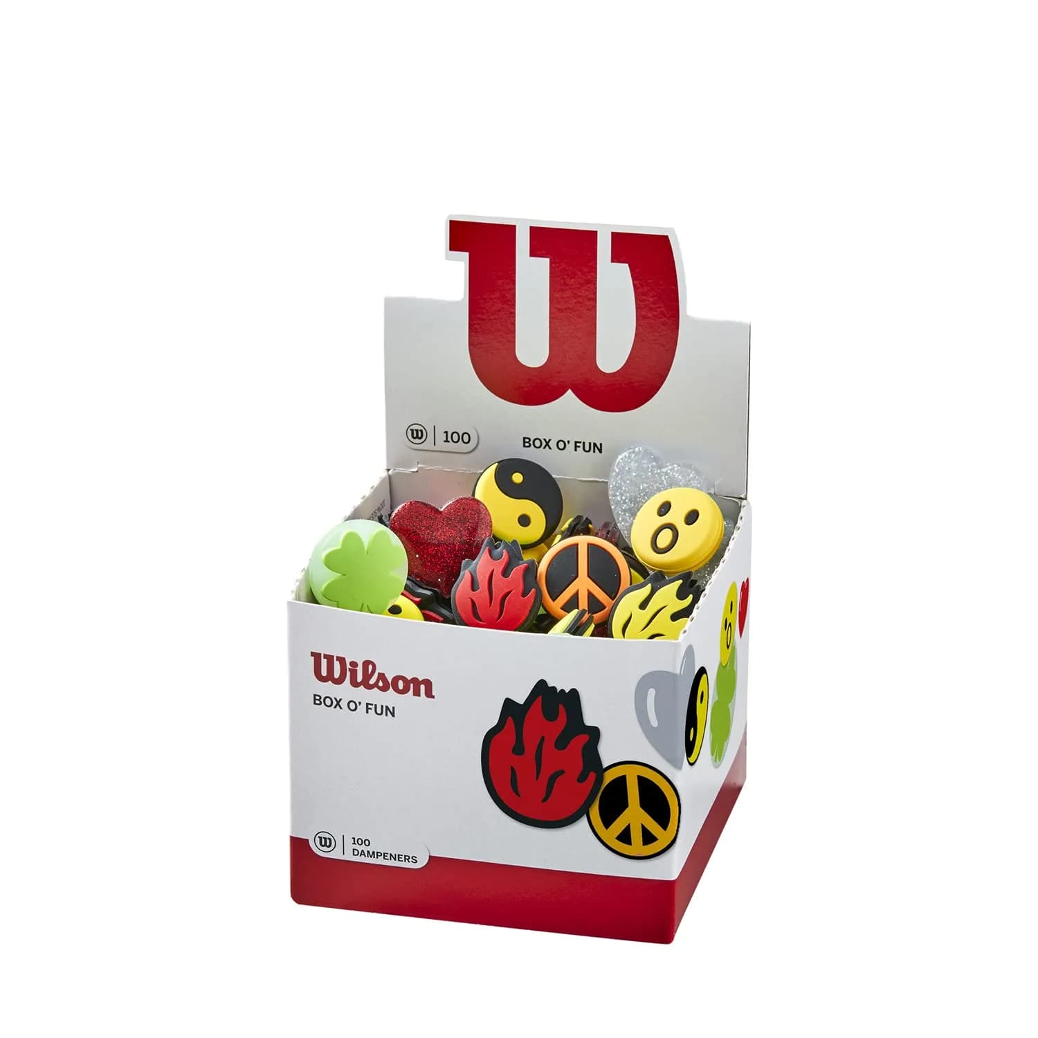 WILSON Box O Fun Vibration Dampeners 100 Count | Assorted Shapes for Tennis Racquets