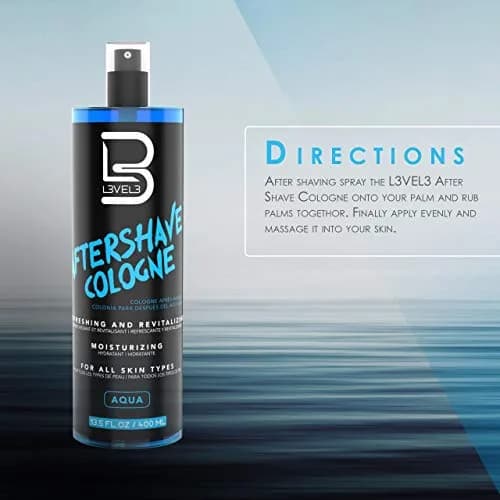L3 Level 3 Aqua Aftershave Cologne Spray for Men, 400ml (13.5 fl oz) | Soothes and Refreshes Post-Shave Skin thumbnail 5