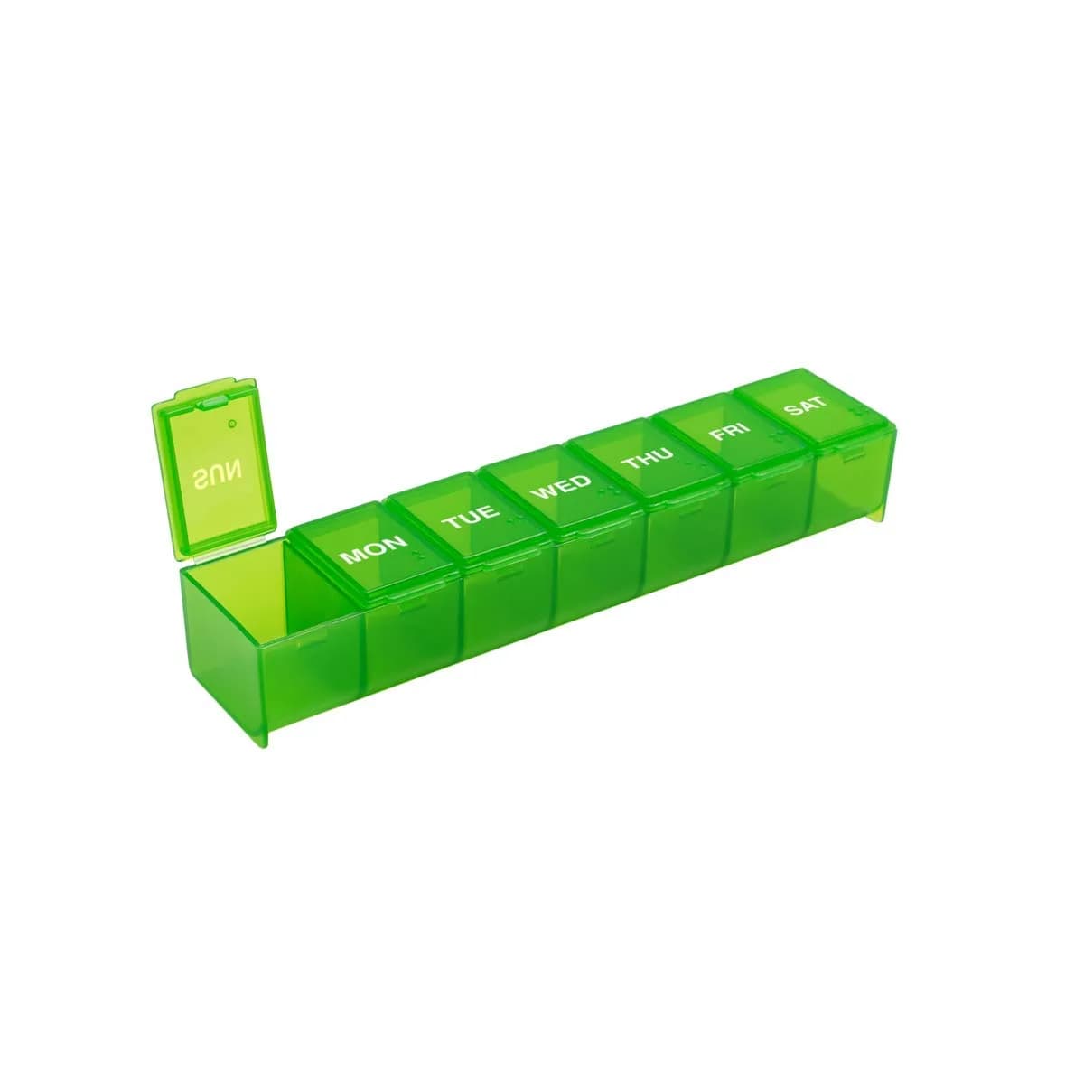 EZY DOSE Weekly Large Pill Organizer Planner 7-Day | Arthritis Foundation Endorsed — Green / Large 6"x1.3"x0.9"