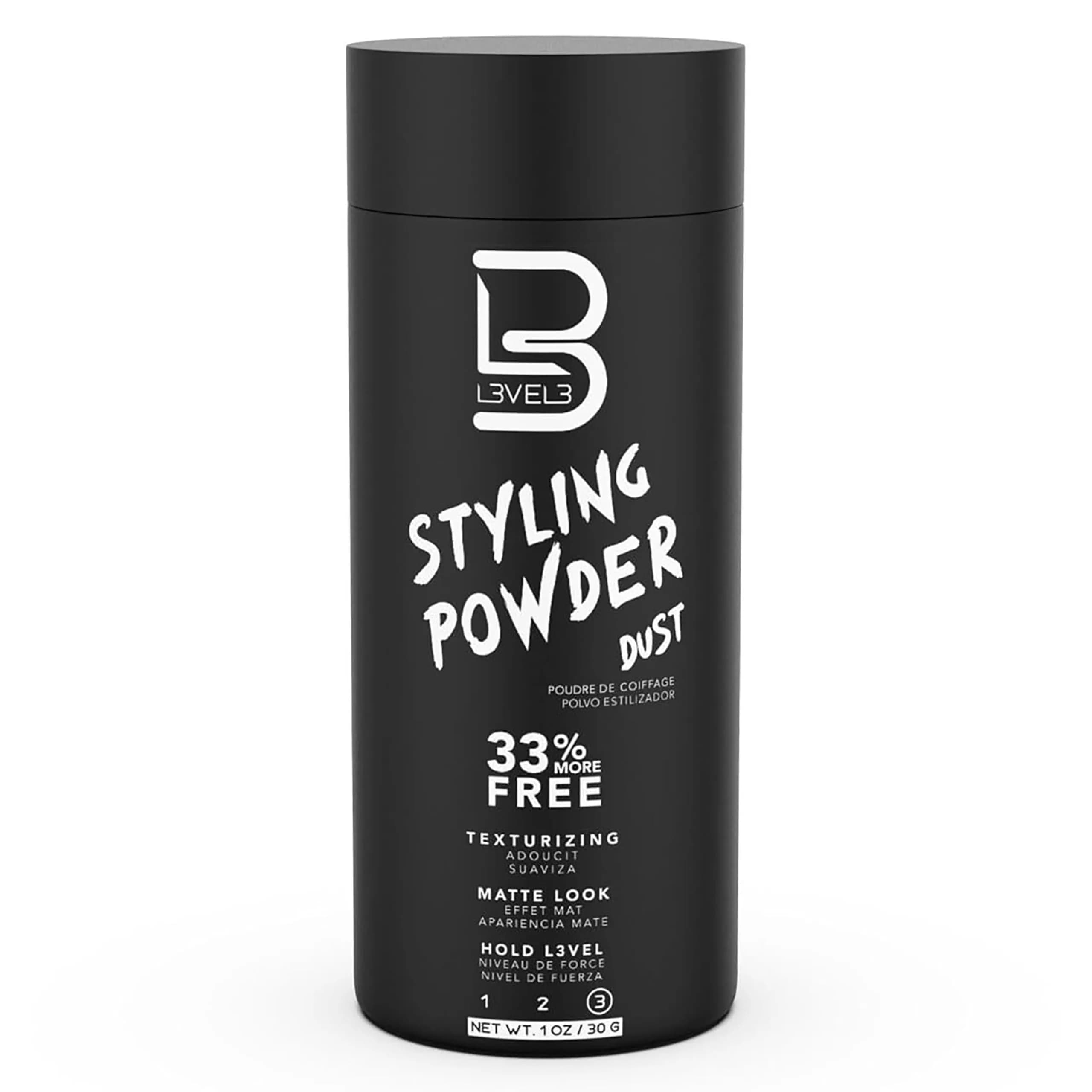 L3 Level 3 Hair Texture Powder for Men, Volume, Natural Look, 30g (1.05 oz) | Matte Finish Styling Agent — Small - 30 Grams