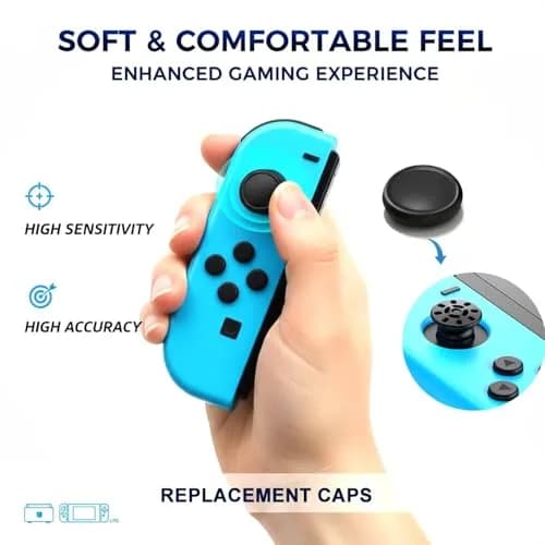 Ferkurn Pink Joystick Controller Thumb Grip Caps for Nintendo Switch OLED & Lite | 8-Piece Repair Kit thumbnail 2