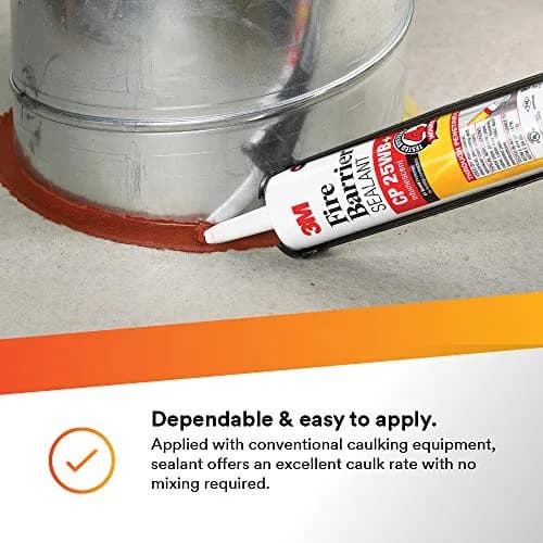 3M Fire Barrier Sealant CP 25WB+ Red Cartridge 10.1 fl oz (286 g) | Intumescent Firestop Sealant for Through-Penetrations thumbnail 5