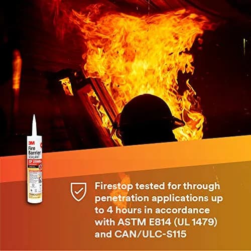 3M Fire Barrier Sealant CP 25WB+ Red Cartridge 10.1 fl oz (286 g) | Intumescent Firestop Sealant for Through-Penetrations thumbnail 3