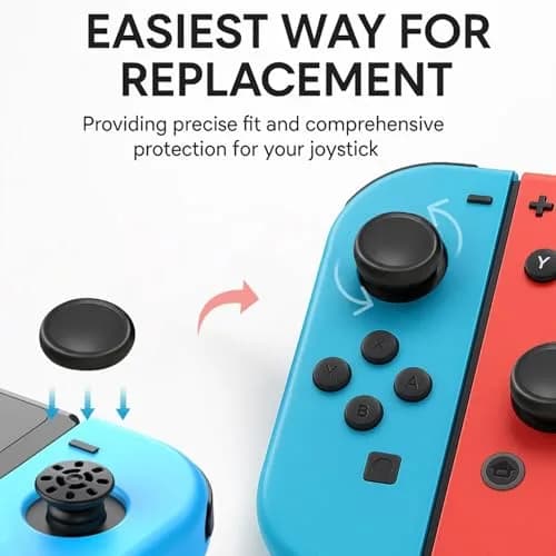Ferkurn Yellow Joystick Thumb Grip Caps for Nintendo Switch OLED & Lite | 8-Pack thumbnail 7