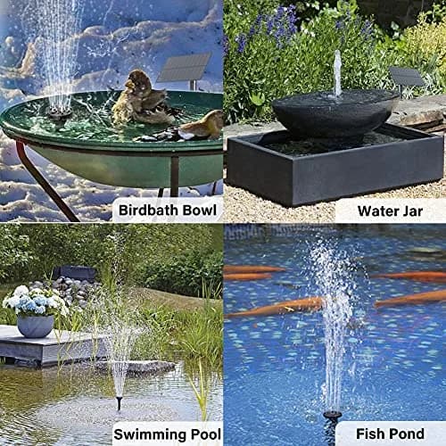 Biling Upgraded Solar Fountain Pump Kit with Ground Stake & 4 Nozzles | 160 L/h, 70cm Spray Height thumbnail 7