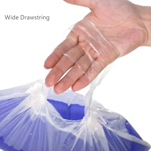 Tebery 200 Pack Portable Potty Chair Liners with Drawstring, Transparent PE Bags | Travel & Home Use thumbnail 3
