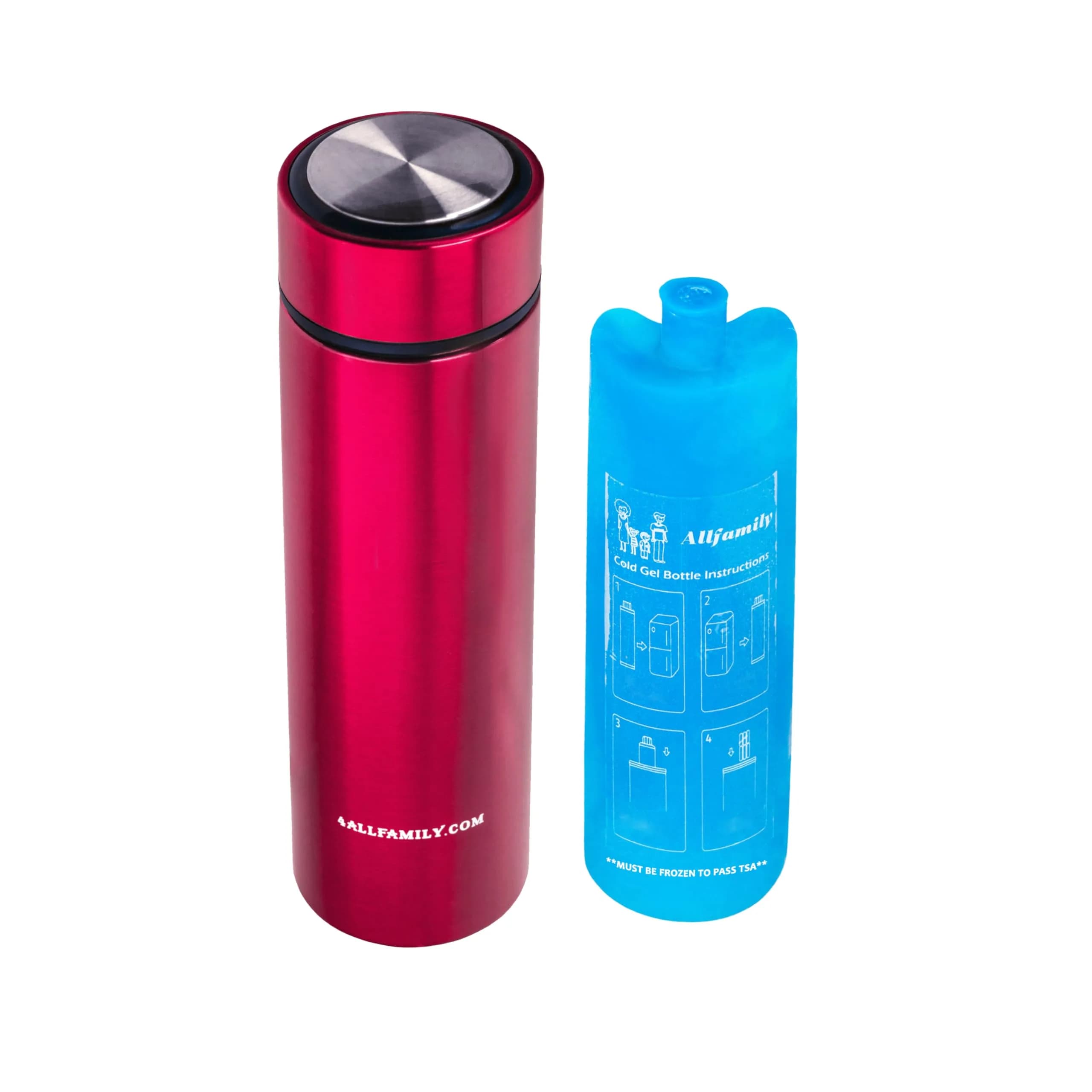 4ALLFAMILY Nomad Insulin Travel Case Cooler Red Medium | Keeps Medicine Cool for 27 Hours in 104°F Heat