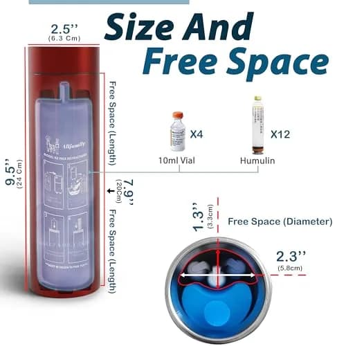 4ALLFAMILY Nomad Insulin Travel Case Cooler Red Medium | Keeps Medicine Cool for 27 Hours in 104°F Heat thumbnail 4