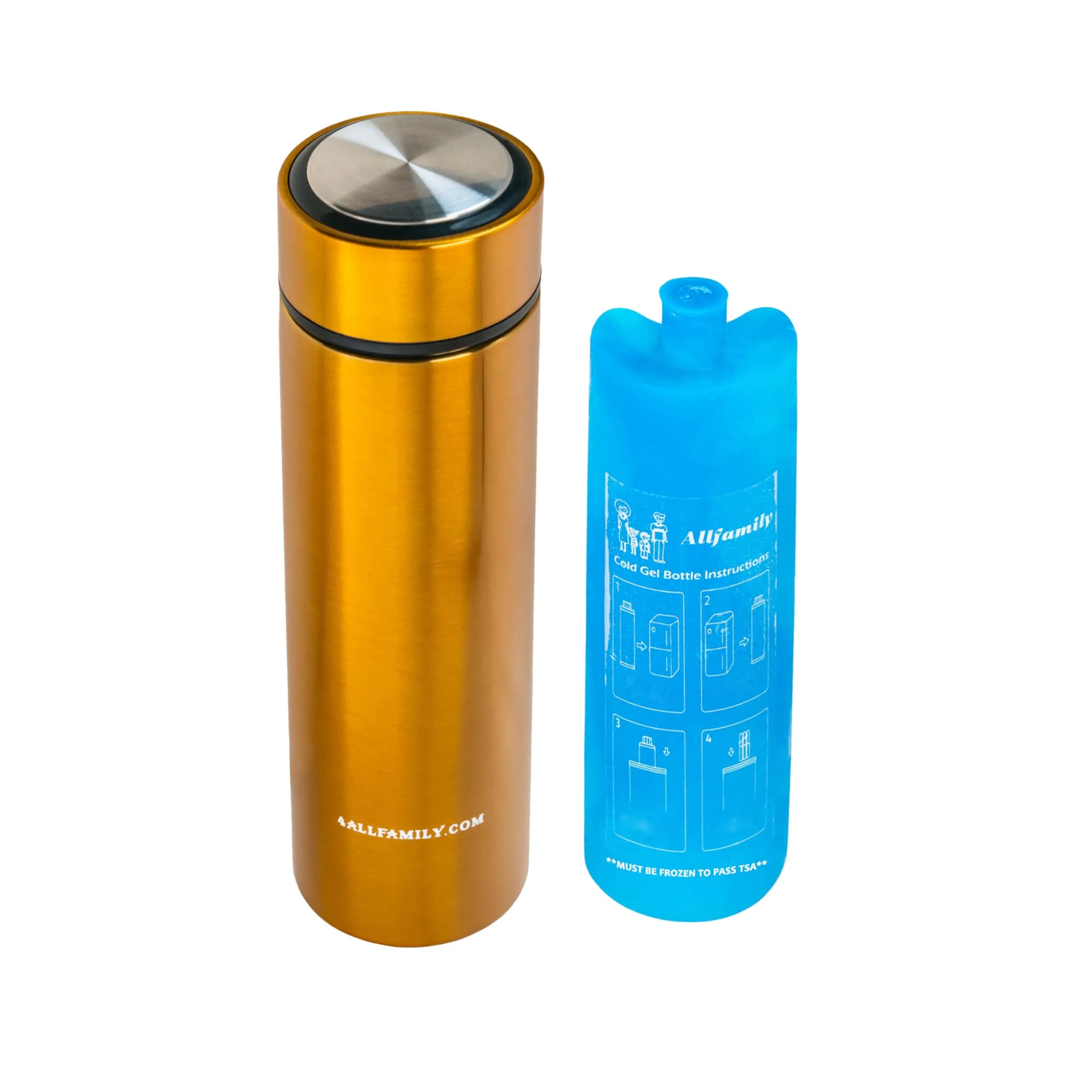 4ALLFAMILY Nomad Insulin Travel Case Cooler Medium Gold | Keeps Medicine Cool for 48 Hours