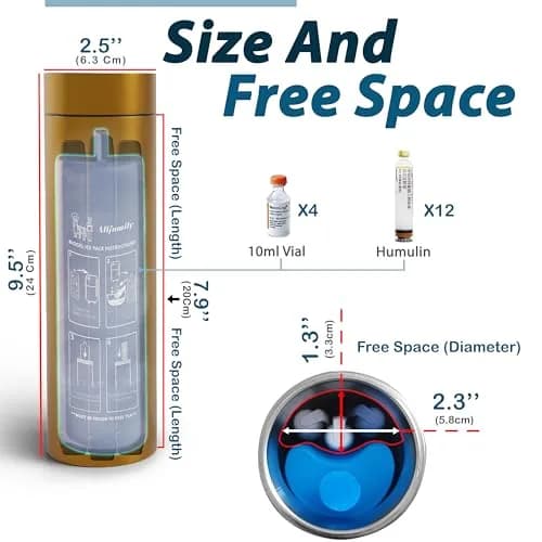 4ALLFAMILY Nomad Insulin Travel Case Cooler Medium Gold | Keeps Medicine Cool for 48 Hours thumbnail 4