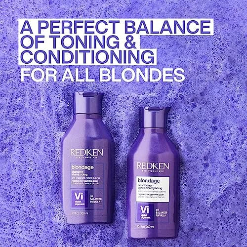 Redken Blondage Purple Conditioner 300ml (10.1 Fl Oz) | Tones Brassiness & Strengthens Blonde Hair thumbnail 6