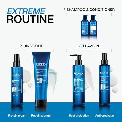 Redken Extreme Shampoo – For Damaged Hair, 300ml (10.1 Fl Oz) | Strengthens & Repairs Breakage thumbnail 4