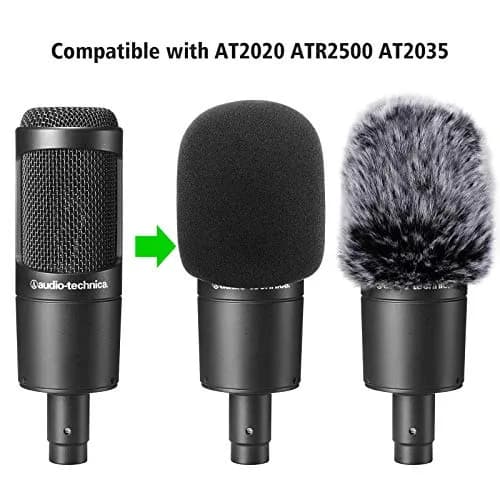 ChromLives Microphone Windscreen & Foam Cover Combo for Audio Technica at2020, at2035, at2500, at2050, at4040 | Noise Filter thumbnail 2