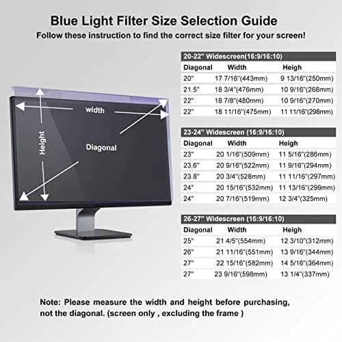 GUMIKE Anti Blue Light Screen Filter for 20-22 inch Monitors | Reduces Eye Strain & Scratch Resistant thumbnail 2